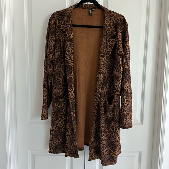 UEC Ethyl Clothing Vegan Faux Suede Cheetah Duster Size XL - Picture 1 of 11